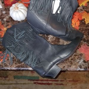 Dingo Women's Black Fringe Cowboy Boots